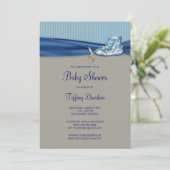 ヴィンテージシューズ男の赤ちゃんシャワー 招待状 (スタンド正面)