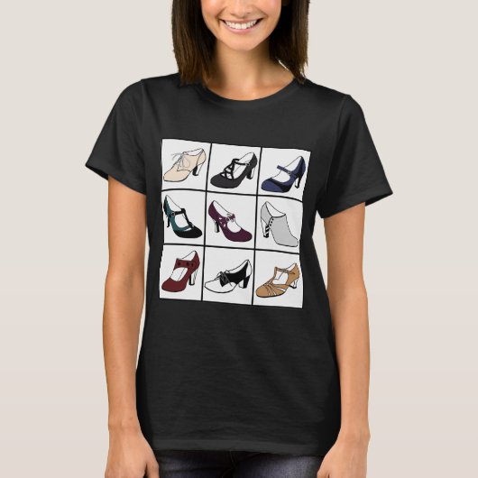 ヴィンテージシューズ (カラフル) Tシャツ (正面)