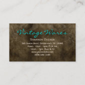 ヴィンテージショップスタースエードティール（緑がかった色）ブラウン  名刺 (裏面)