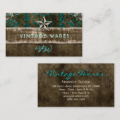 ヴィンテージショップスタースエードティール（緑がかった色）ブラウン  名刺 (正面/裏面)