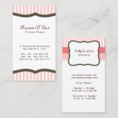 ヴィンテージショップピンクストライプ 名刺 (正面/裏面)