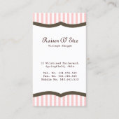 ヴィンテージショップピンクストライプ 名刺 (正面)