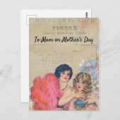 ヴィンテージショーガールズホテルフランスフラワーズフェザー ポストカード (正面/裏面)