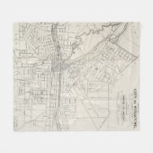 ヴィンテージシラキュースニューヨークの地図(1873) フリースブランケット (正面(横))