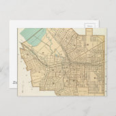 ヴィンテージシラキュースニューヨークの地図(1895) ポストカード (正面/裏面)