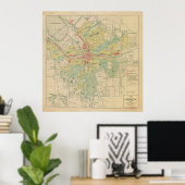 ヴィンテージシラキュースNYの地図(1918) ポスター (ホームオフィス)