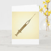 ヴィンテージシリンジ医療のスケッチ カード (黄色い花)