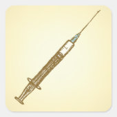 ヴィンテージシリンジ医療のスケッチ スクエアシール (正面)