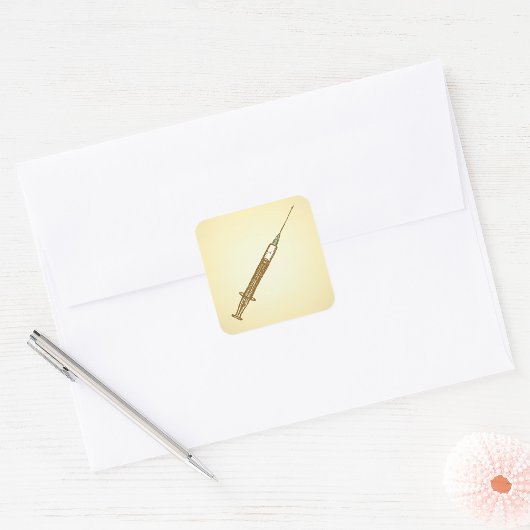 ヴィンテージシリンジ医療のスケッチ スクエアシール