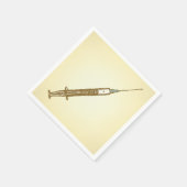 ヴィンテージシリンジ医療のスケッチ スタンダードカクテルナプキン (角)