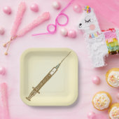 ヴィンテージシリンジ医療のスケッチ ペーパープレート (パーティー)