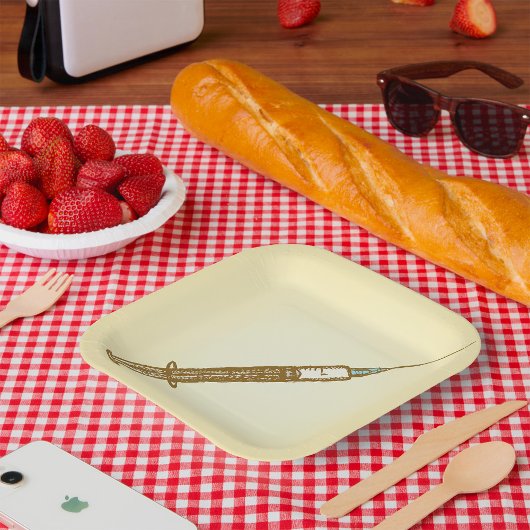 ヴィンテージシリンジ医療のスケッチ ペーパープレート