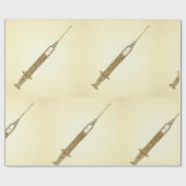 ヴィンテージシリンジ医療のスケッチ ラッピングペーパー (フラット)