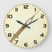 ヴィンテージシリンジ医療のスケッチ ラージ壁時計 (正面)