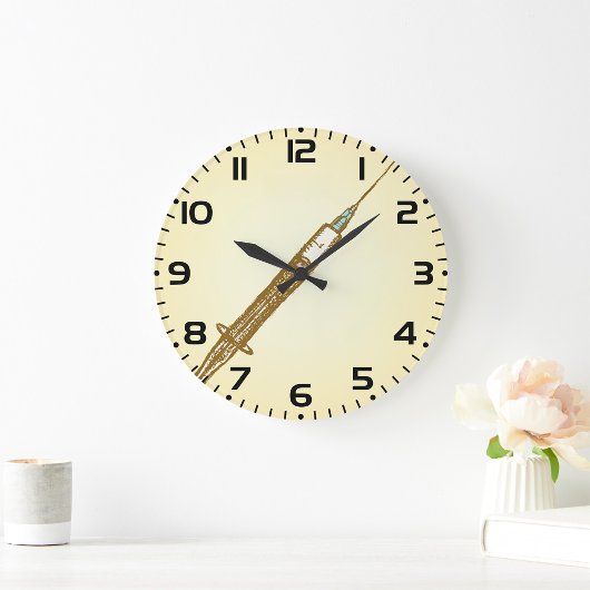 ヴィンテージシリンジ医療のスケッチ ラージ壁時計