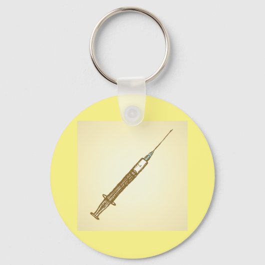 ヴィンテージシリンジ医療キーチェーン キーホルダー (正面)