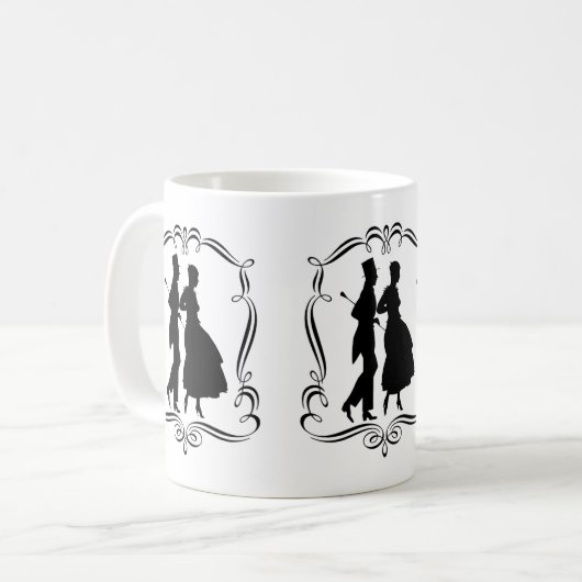 ヴィンテージシルエットアエレガントートマンウーマン コーヒーマグカップ (正面左)