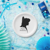 ヴィンテージシルエットウーマン ペーパープレート (パーティー)