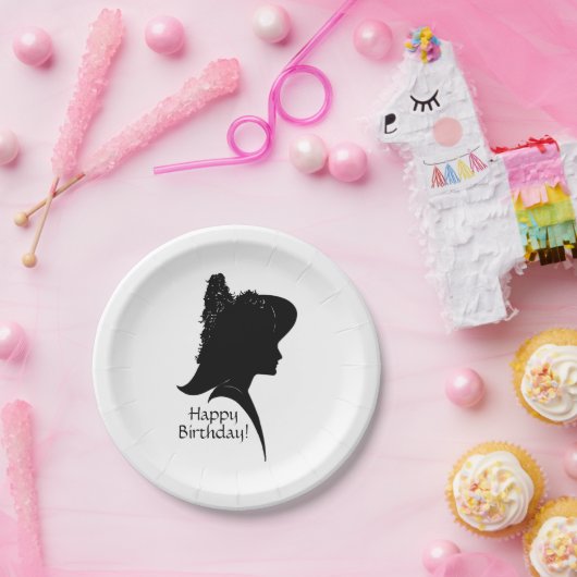 ヴィンテージシルエットウーマン ペーパープレート (パーティー)