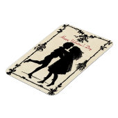 ヴィンテージシルエットカップル マグネット (左側)