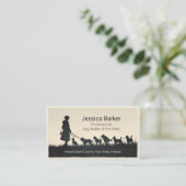 ヴィンテージシルエットドッグウォーカー及びペットシッター 名刺 (スタンド正面)