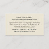 ヴィンテージシルエットドッグウォーカー及びペットシッター 名刺 (裏面)