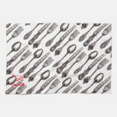 ヴィンテージシルバクラシックウェアグルメイニシャル キッチンタオル (横)