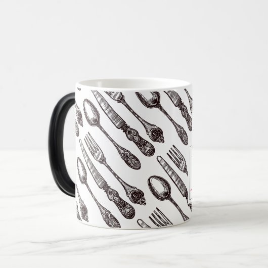 ヴィンテージシルバクラシックウェアグルメイニシャル モーフィングマグカップ (正面左)