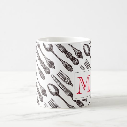 ヴィンテージシルバクラシックウェアグルメイニシャル モーフィングマグカップ (中央)