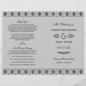 ヴィンテージシルバーとブラックのアールデコ結婚式 プログラム (正面)