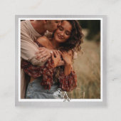 ヴィンテージシルバーとホワイトパーソナライズされたズ結婚 エンクロージャーカード (裏面)