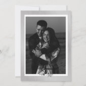 ヴィンテージシルバーとホワイト縁どア結婚ファッショ 招待状 (裏面)