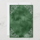 ヴィンテージシルバーエメラルドグリーンウォーター結婚カラー 招待状 (裏面)