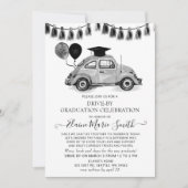 ヴィンテージシルバーカブトムシ気球が卒業で運転 招待状 (正面)