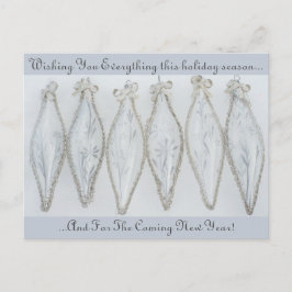 ヴィンテージシルバーガラスクリスマスボールレトロな休日 ポストカード