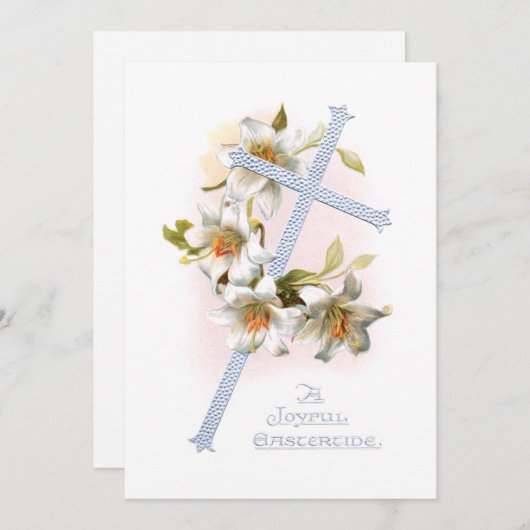 ヴィンテージシルバークロスとイースターリリー シーズンカード (正面/裏面)