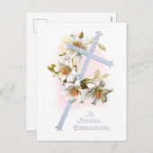 ヴィンテージシルバークロスとイースターリリー シーズンポストカード (正面/裏面)