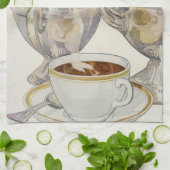 ヴィンテージシルバーコーヒーサービス キッチンタオル (折り畳み)