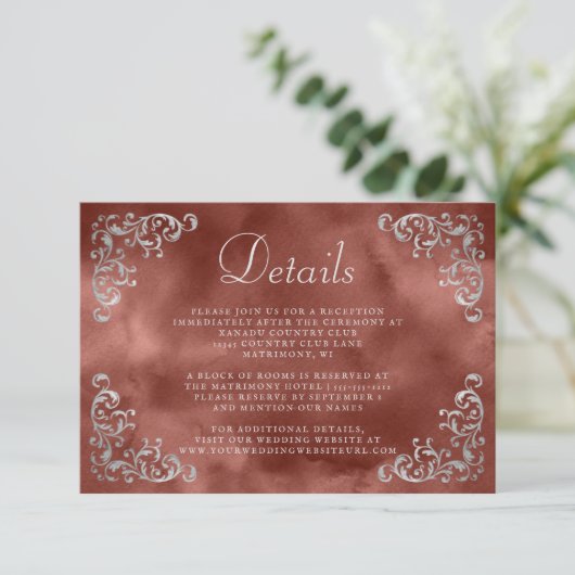 ヴィンテージシルバーシナモンラストウォーターカラー詳細 エンクロージャーカード (スタンド正面)