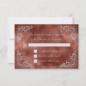 ヴィンテージシルバーシナモンラストウォーター結婚カラー 出欠カード (裏面)