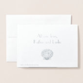 ヴィンテージシルバーシーシェル – ありがとう 箔カード (裏面封筒付き)