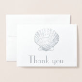 ヴィンテージシルバーシーシェル – ありがとう 箔カード (封筒付き正面)