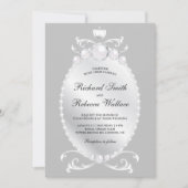 ヴィンテージシルバージェムストンパール結婚ズ 招待状 (正面)
