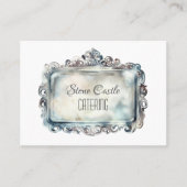 ヴィンテージシルバートレイのビジネス名エレガンス華美ス 名刺 (正面)