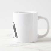 ヴィンテージシルバーバックゴリライラストレーション、ブラック ジャンボコーヒーマグカップ (右)