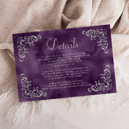 ヴィンテージシルバーパープルウォーターカラー詳細 エンクロージャーカード
