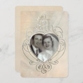 ヴィンテージシルバーフレームの誓願の更新 招待状 (正面/裏面)