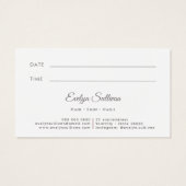 ヴィンテージシルバーフレームピンクボウアポイントメントカード (裏面)