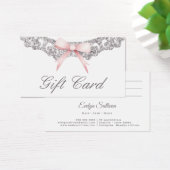 ヴィンテージシルバーフレームピンクボウギフトカード (デスク)