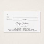 ヴィンテージシルバーフレームピンクボウギフトカード (裏面)